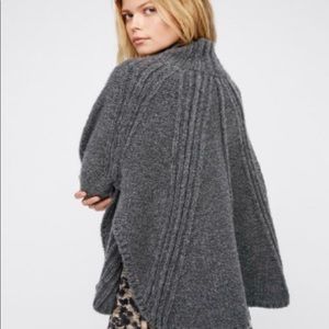 Free People Cowl Neck Poncho Sweater Size XS